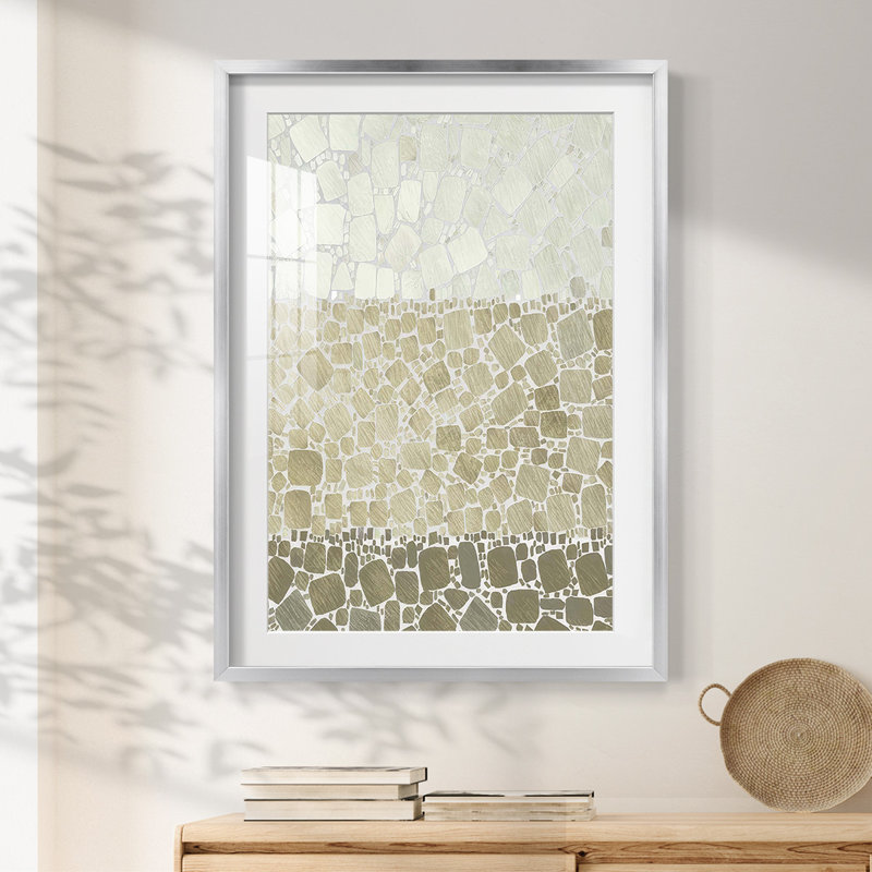 Bedrock IV - Impression encadrée, H 25,5 po x l 17,5 po, Argent argent