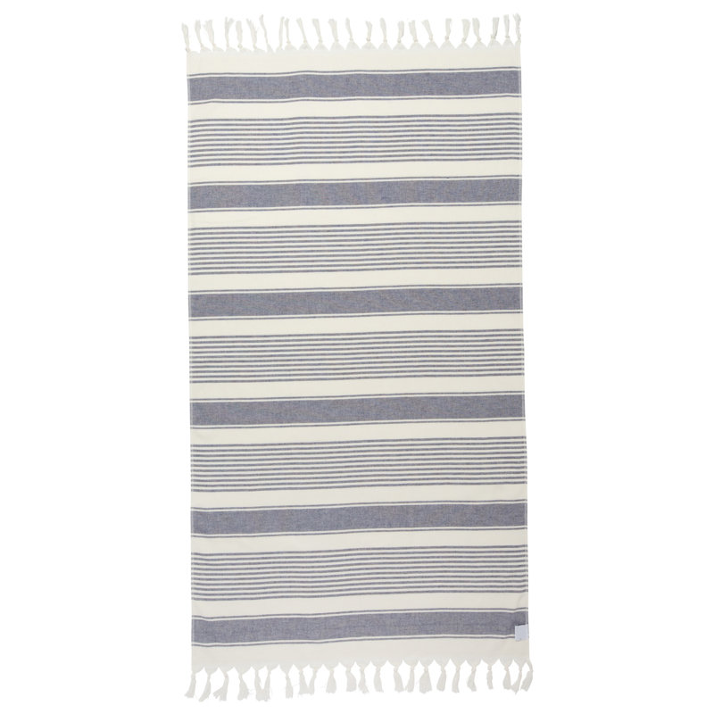  Serviette rayée en coton turc, Bleu