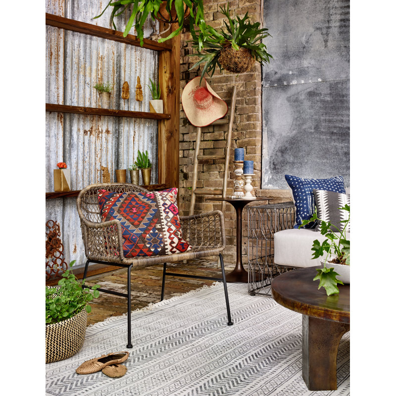 Tulip Aluminum Side Table, Antique Rust