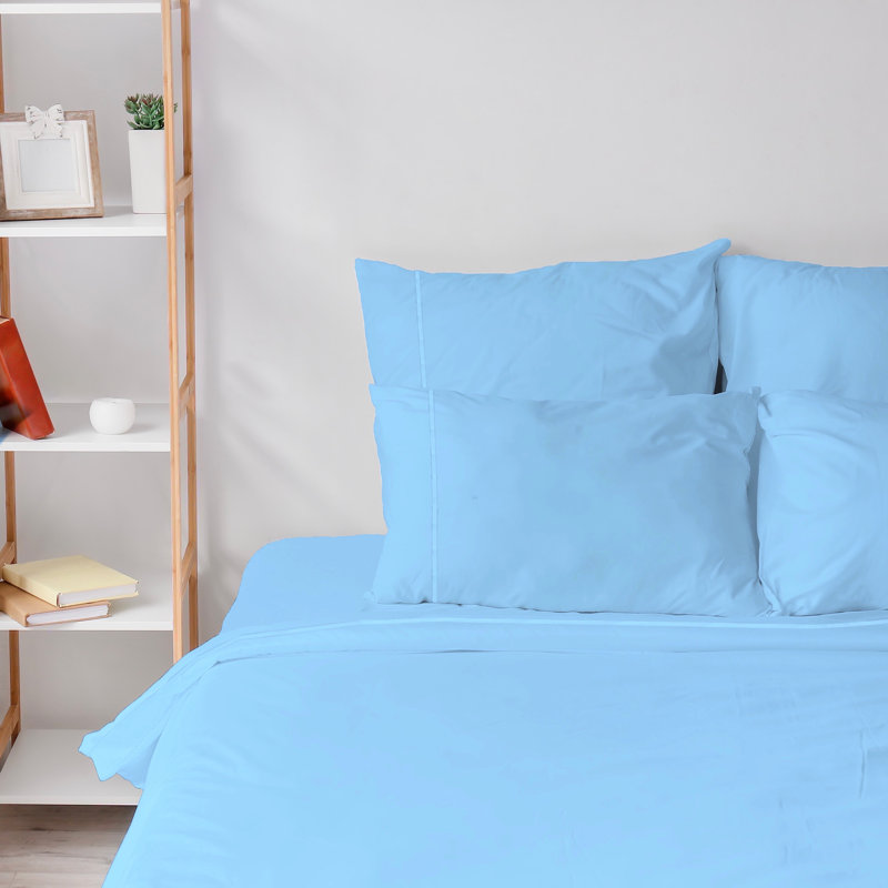 6 Piece Ultra Soft Double Brushed Microfiber Sheet Set, Cooling Sheets with Extra Deep Pockets - Machine Washable, Denim