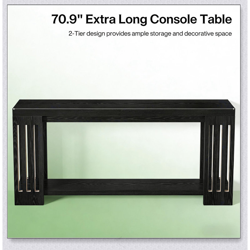 Console, table d'appoint à 2 niveaux, canapé