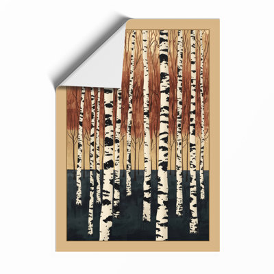 Birch Forest Scandinavian - Framed Print
