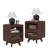 Nightstand with Drawer and Open Shelf Storage for Bedroom, Walnut-810142813
