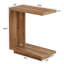 Ensemble de 2 tables d'appoint en C, table de chevet en bois à 2 niveaux, brun rustique