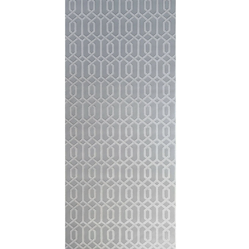 Eduard Gray Gold metallic Geometric Faux Fabric Trellis Geo Lines Wallpaper 3D