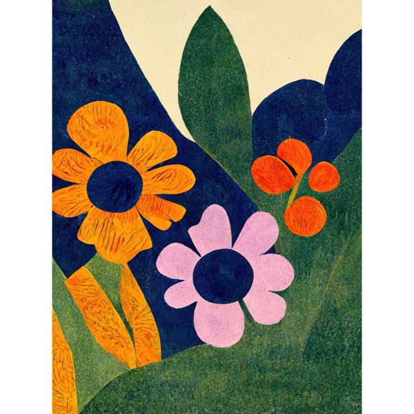 Wee Blue Coo Abstract Bright Matisse Style Flowers - Print | Wayfair.ie