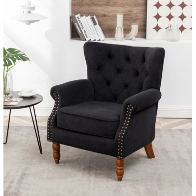 Durgan 29" Wide Velvet Tufted Wingback Chair