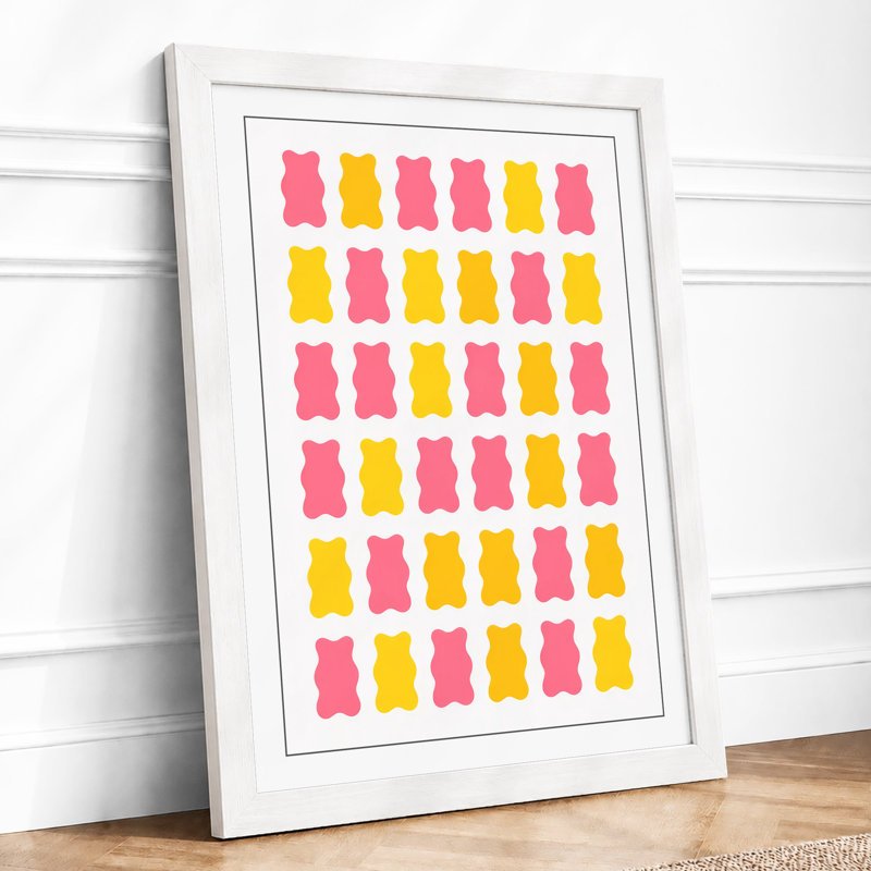 Gummy Bear Grid Modern - Print, A1 - 84.1 x 59.4 cm, White