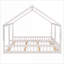 Lit simple en bois de pin simple avec cadre en bois de pin et sans sommier tapissier blanc avec garde-corps à usage familial-380155690