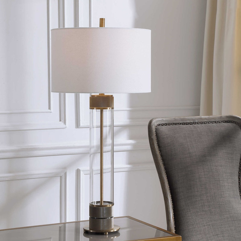 Lampe de table 35" transparent/or Clouse
