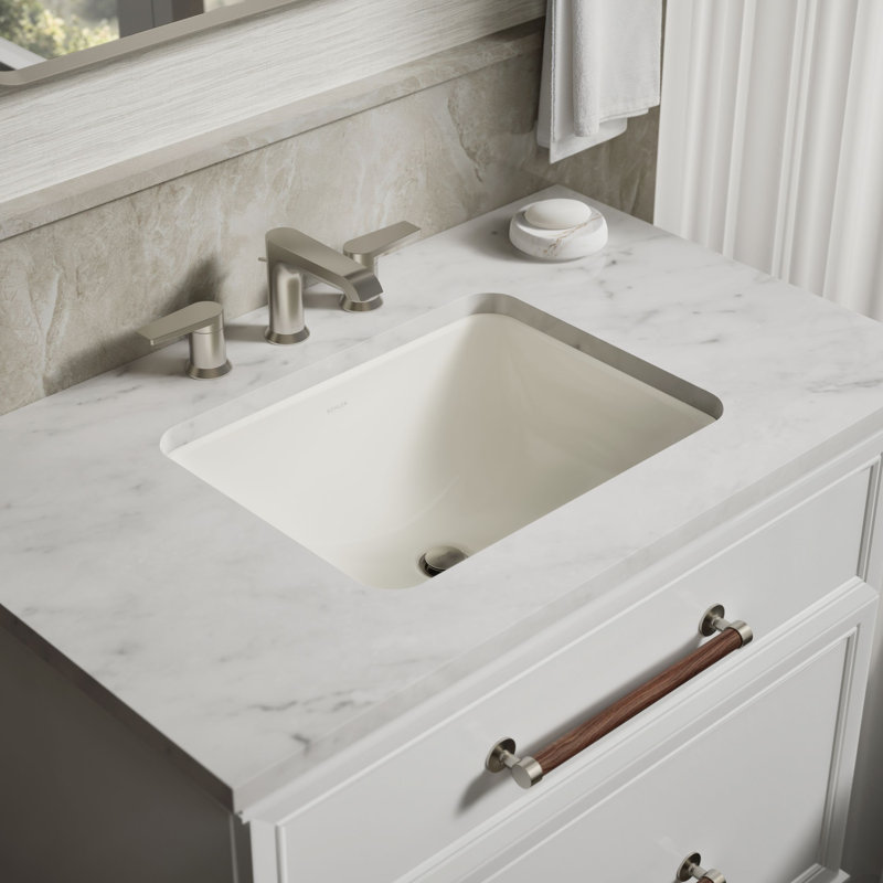 Caxton™ Kohler Rectangle 20-1/4" Undermount Bathroom Sink with Overflow, Almond