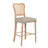 Markus 30.71'' Seat Height Farmhouse Acacia Wood Barstool with Woven Rattan Backrest & Fabric Cushion for Kitchen Island & Home Bar-1893532290
