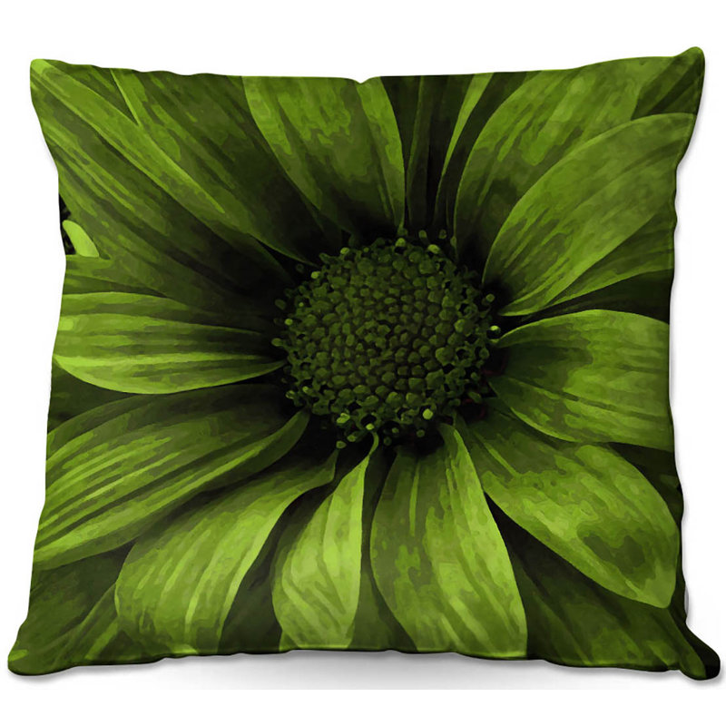 Housse et insert de coussin carré Couch Daisy, 16 po x 1 po, Vert