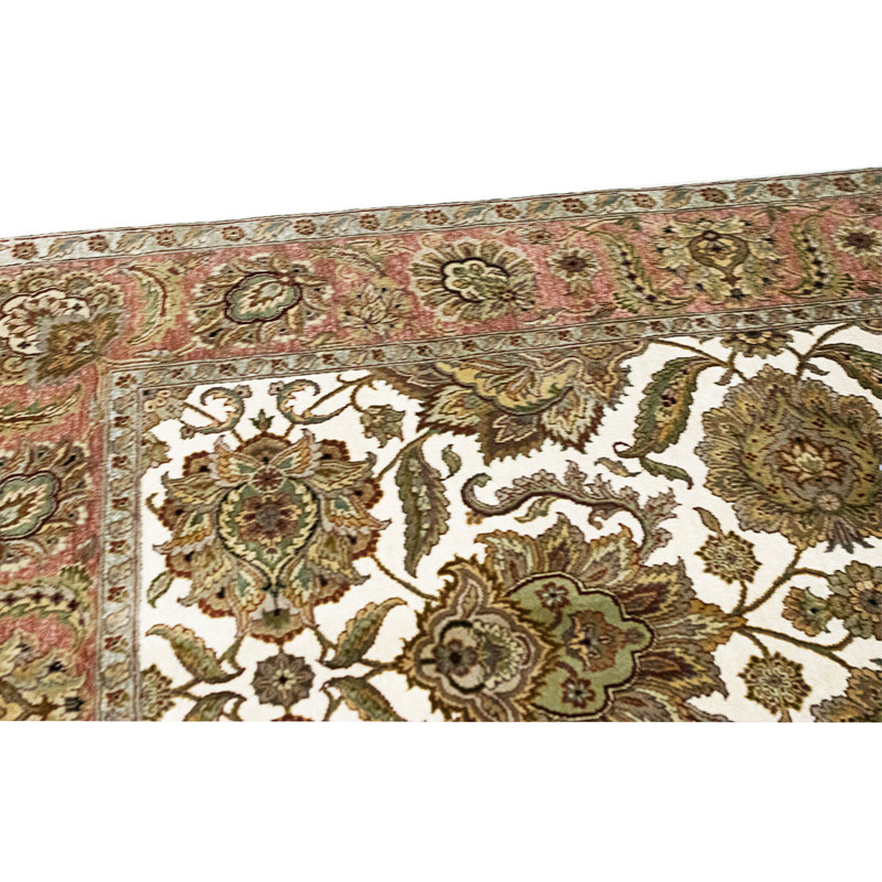 Hand Knotted Wool Area Rug in Gold And Rust