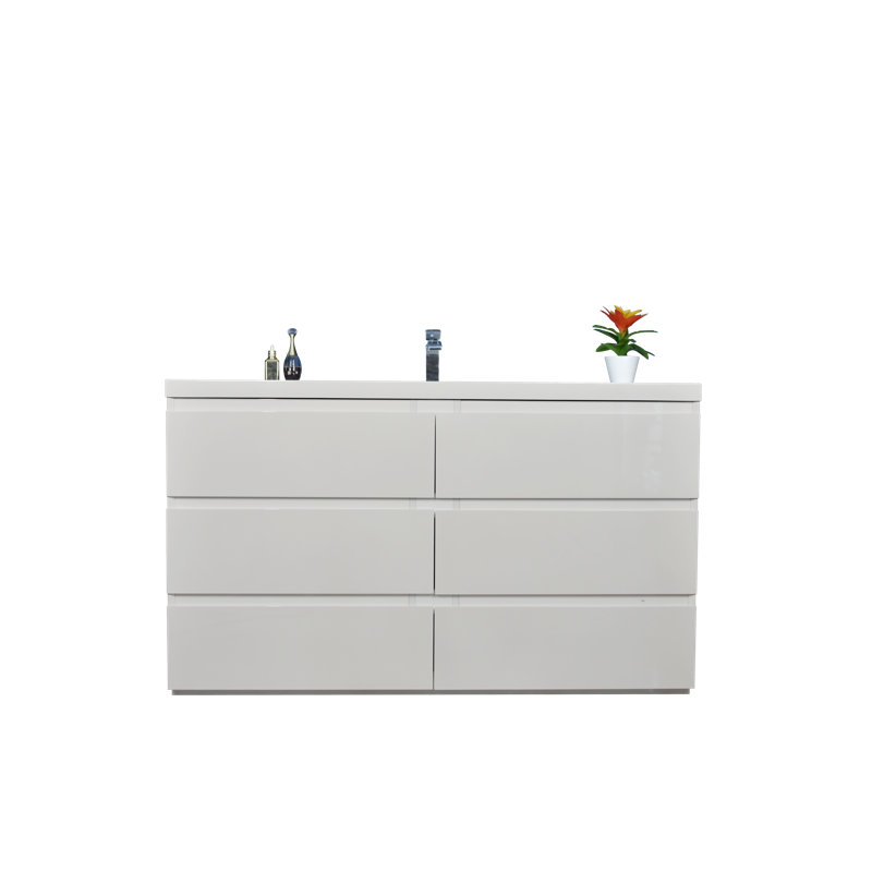 Ensemble de meuble-lavabo simple 59 po Hargrave, Blanc très luisant