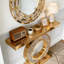 Mirrored Console Table With Crushed diamond Inlay, Long Entryway Sofatable-124316081