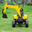 Aosom Kids Ride On Excavator, Pedal Digger, camion de construction avec klaxon pour enfants et tout-petits de 3 ans et plus, jaune