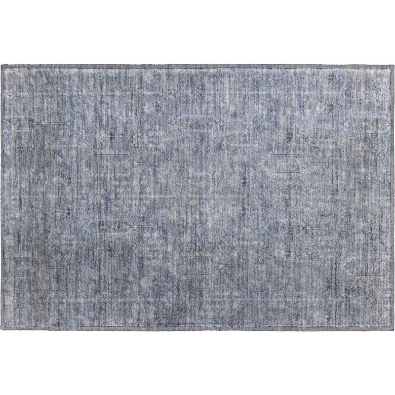 Premium Machine Washable Prisco Blue Rug, Rectangle 1'8" x 2'6"