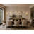 Transitional 8-Light Gold Metal Chandelier With Amber Glass Shades
