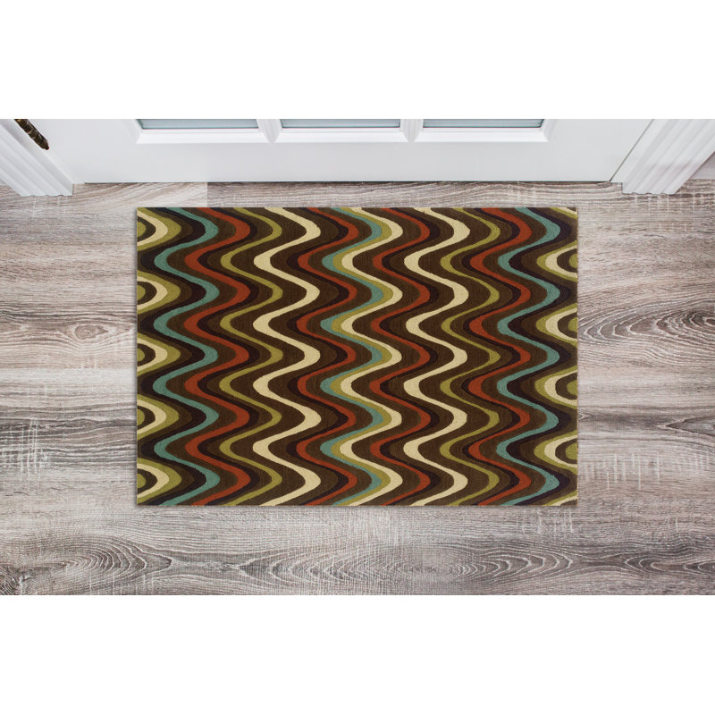 Marisela Handmade Rug Brown And Multi, Rectangle 5' x 7'