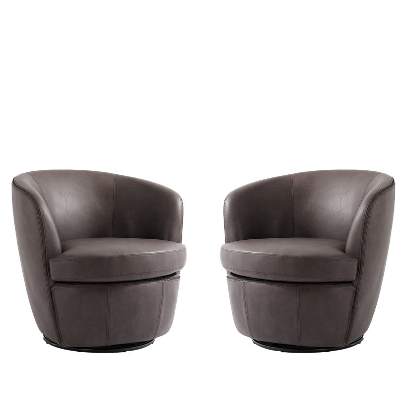 Aunna 81Cm Wide Swivel Club Chair, Chocolate