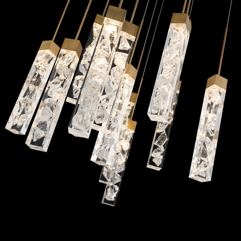 Minx 13 - Light Aged Brass LED Cluster Pendant
