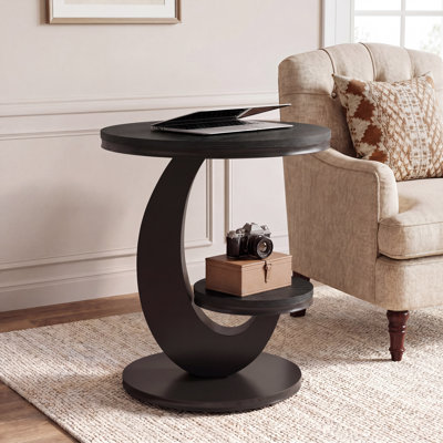Round End Table with Storage