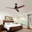 52 - Ventilateur de plafond brun antique sans lumière avec télécommande