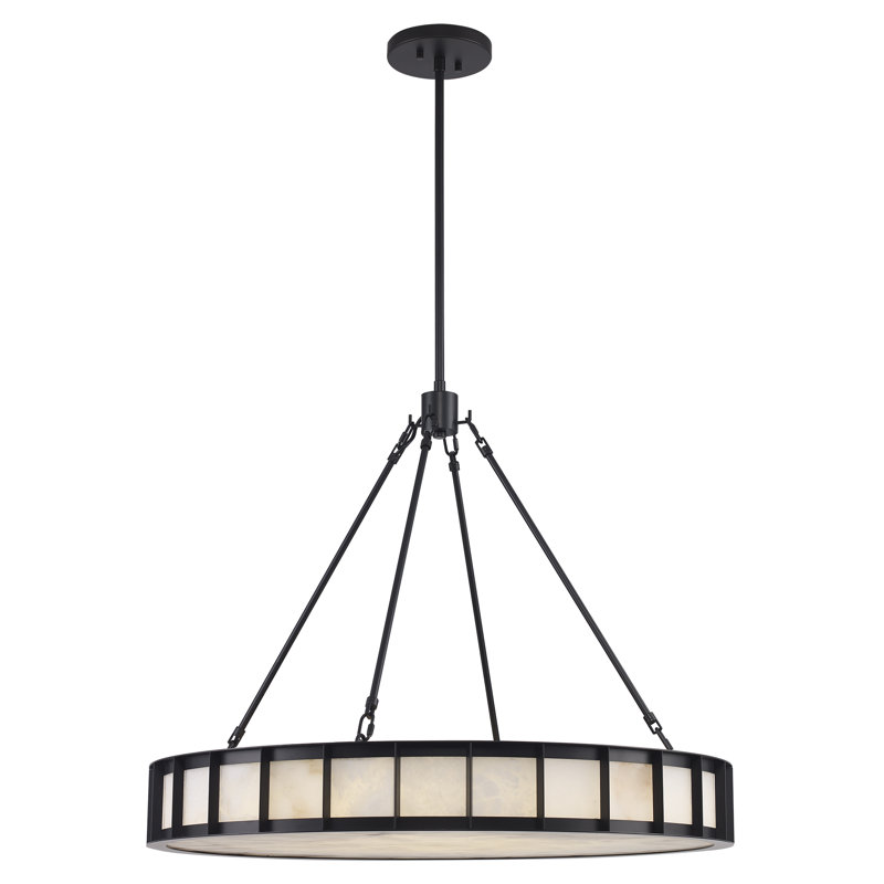Ivory Isle Alabaster LED Chandelier, Black