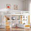 Lit mezzanine avec bureau, tablettes, 2 tiroirs intégrés et escalier de rangement-918865037