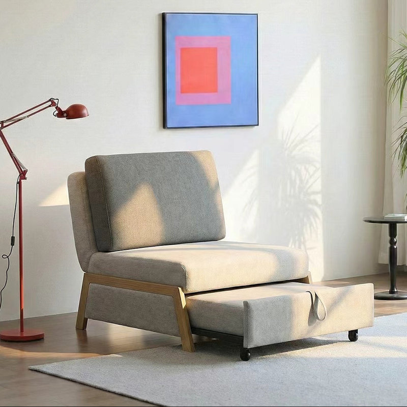 Convertible Linen Sofa Bed, 94cm, Beige