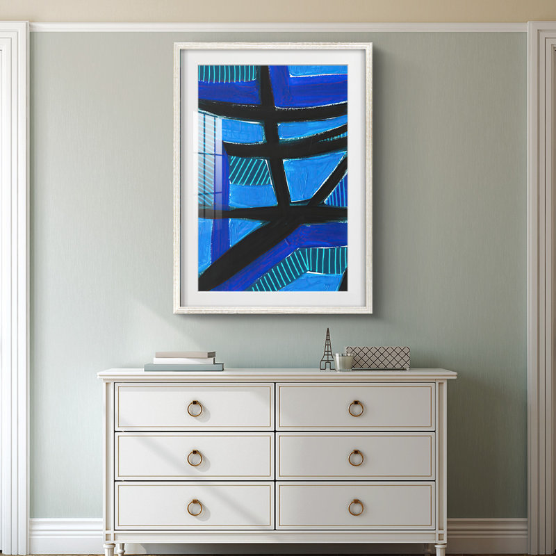 «Invveded Blue», reproduction encadrée, H 28,5 po x l 20,5 po, Blanc