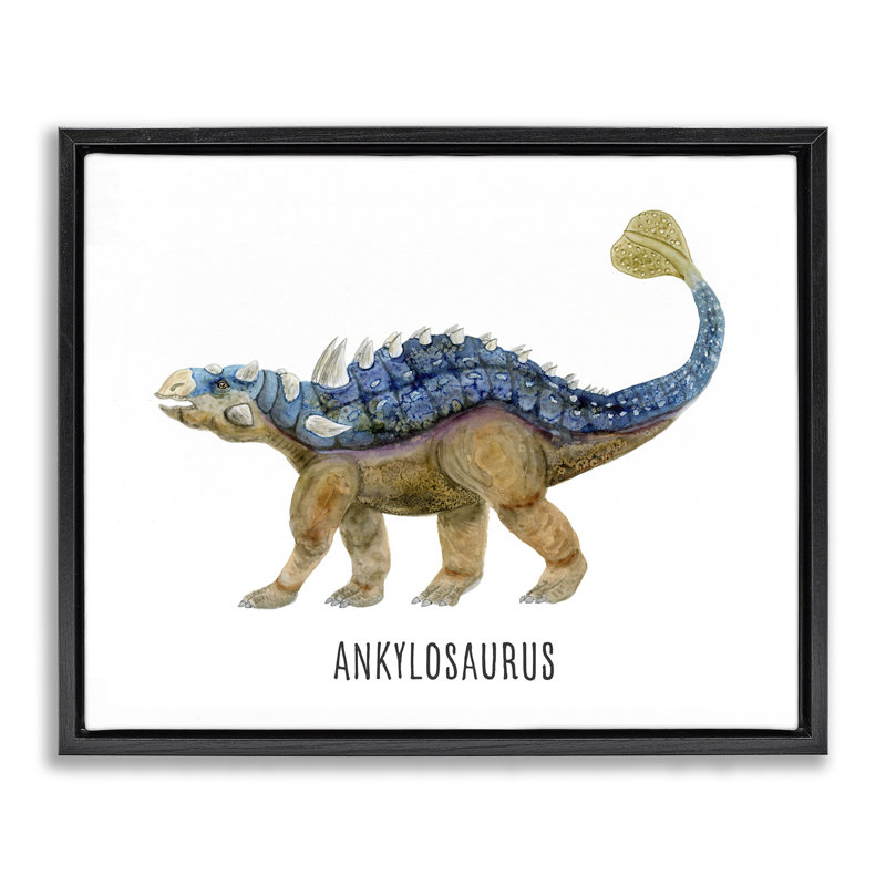  «Ankylosaurus Dinosaur Apprendre» par Brett Blumenthal, Cadre flottant noir de jais, H 17 po x l 21 po