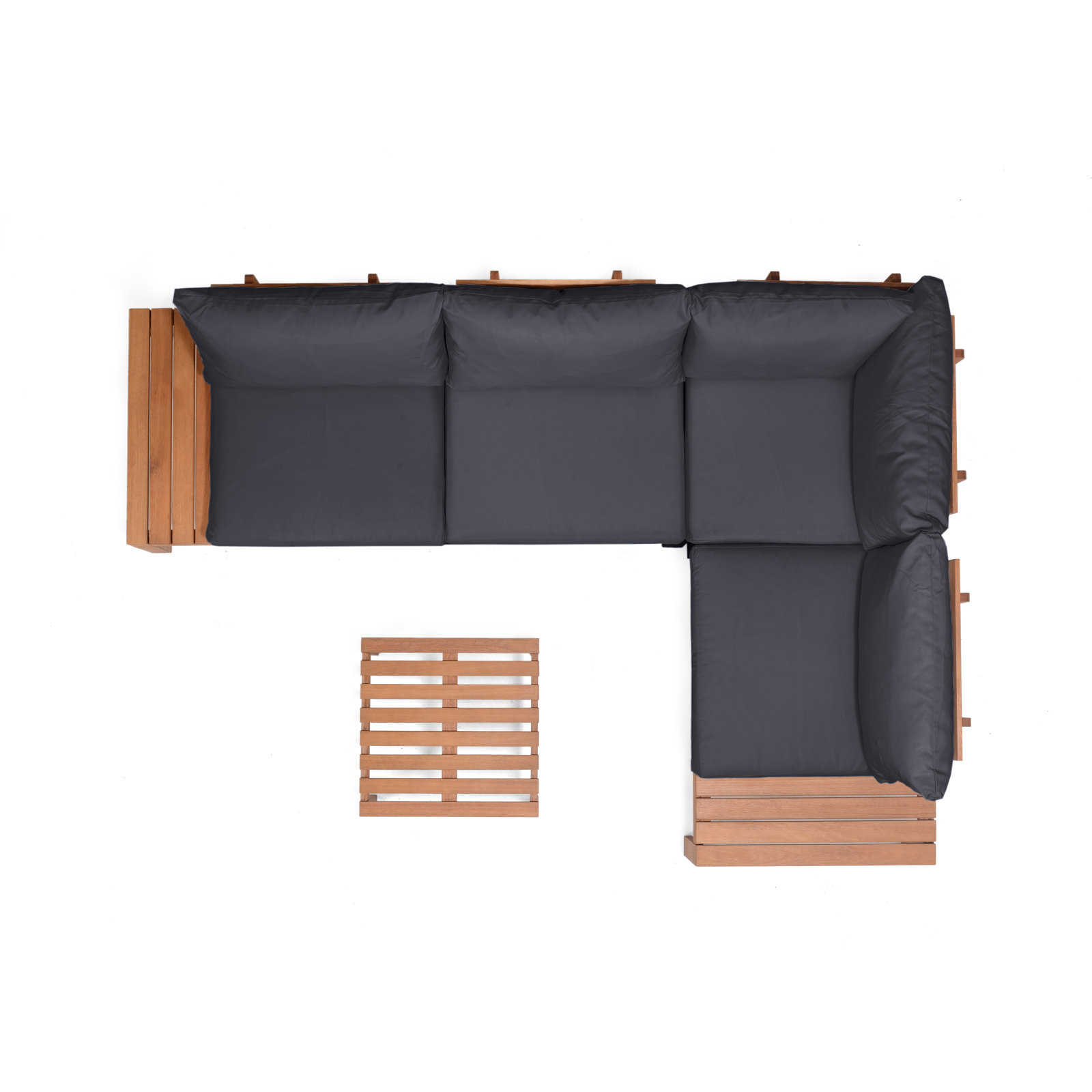 Tempo Eucalyptus 3 Piece Sectional Set, Black