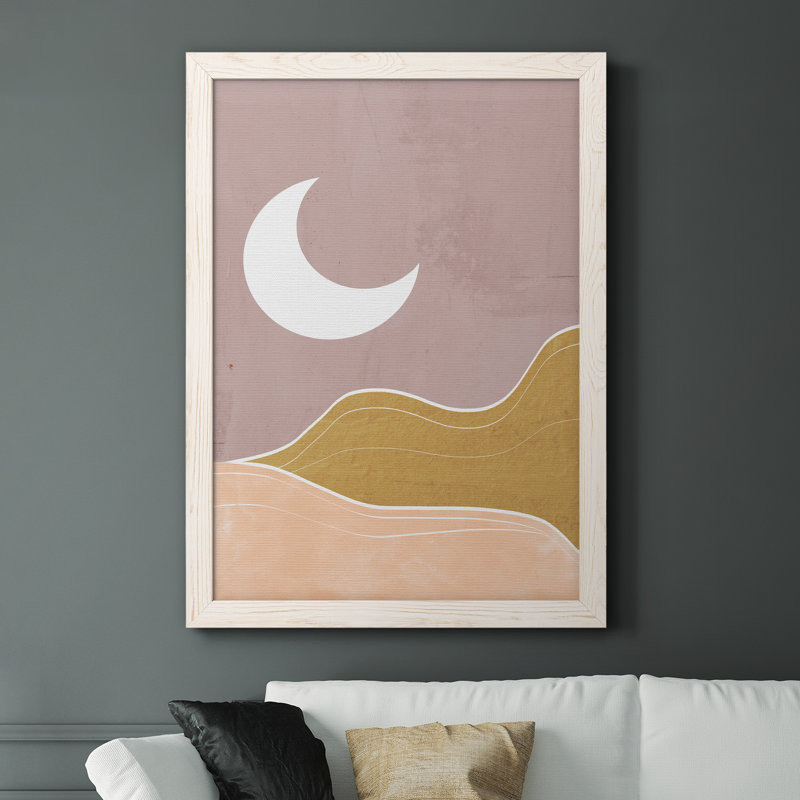 Sedona Moon - Peinture sur toile encadrée, H 44 po x l 31 po x P 1 po, Cadre blanc