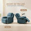 Fauteuil inclinable manuel en tissu duveteux bleu clair, canapé simple multi-positions pour le salon, soutien lombaire ergonomique, revêtement respirant durable