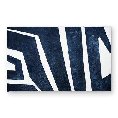 Blue Labyrinth - Classic Blue Abstract Door Mat for Home Decor