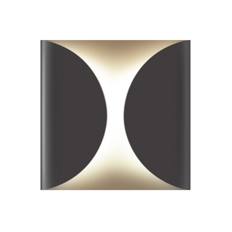 Folds Aluminum LED Wall Light, Bronze, 8" H x 8" W x 2.25" D