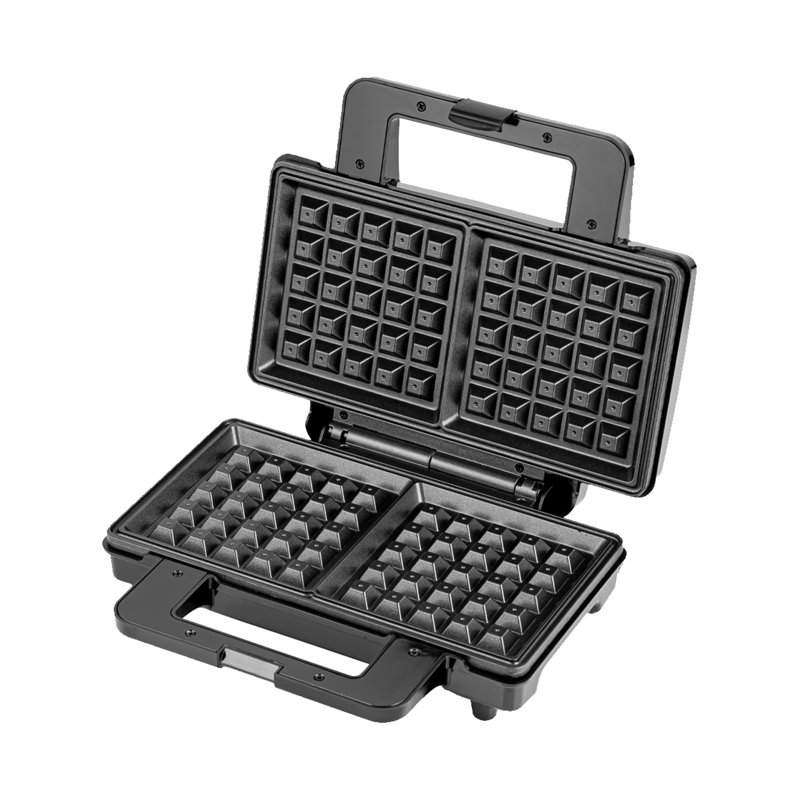 GEEPAS 1000W Deep Fill Waffle Maker | 2 Slice Non-Stick Electric Belgian Waffle iron Machine | Auto Temperature Control, Overheat Safety | Square Belgian American Sweet Savoury Waffle Iron | Black