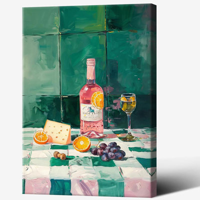 Vintage Cocktail Fruits Cheese Posters Alcoholic Beverages Kitchen Canvas Wall Art Simplicity Room Aesthetic Prints Painting For Home Bedroom Dorm Wall Decor 24X36in Wframed