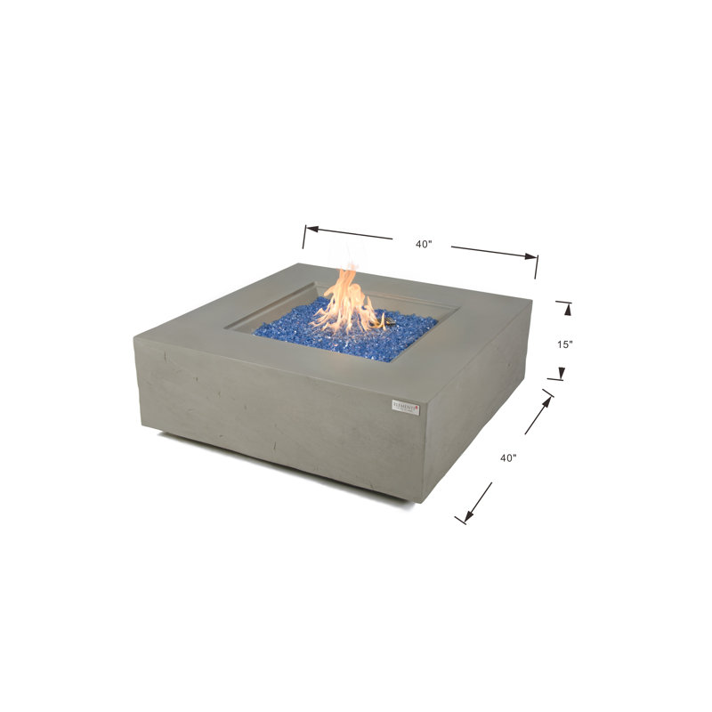 Square Smokeless Fire Pit Table with Lid, Space Grey, Propane