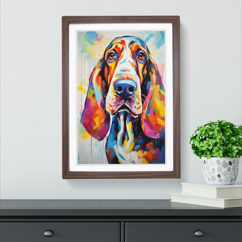 Single Picture Frame Print on Wood, 34cm H x 25cm W, Walnut Framed