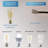 19"L Wall Mount Light 3-Light Armed Sconce E26 Socket with Clear Glass Glacier Shade (No Bulb)