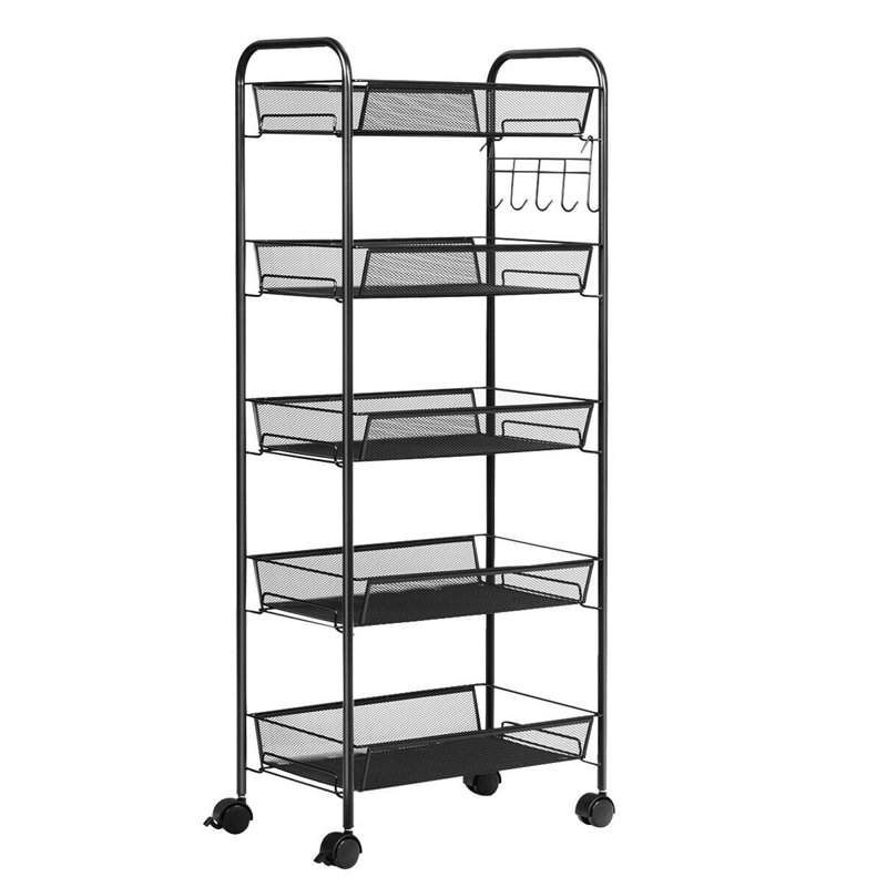 41'' H x 17'' W Utility Cart with Wheels, Black