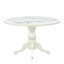 L'ensemble de table de salle à manger moderne 3 pièces comprend une table de salle à manger avec plateau en marbre veiné et 2 chaises en similicuir blanc lin, blanc lin-548905698-548905702-548905723