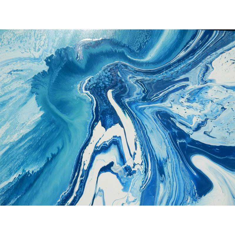TSUNAMI par Will Birdwell - peinture, H 25 po x l 33 po, Toile avec cadre noir