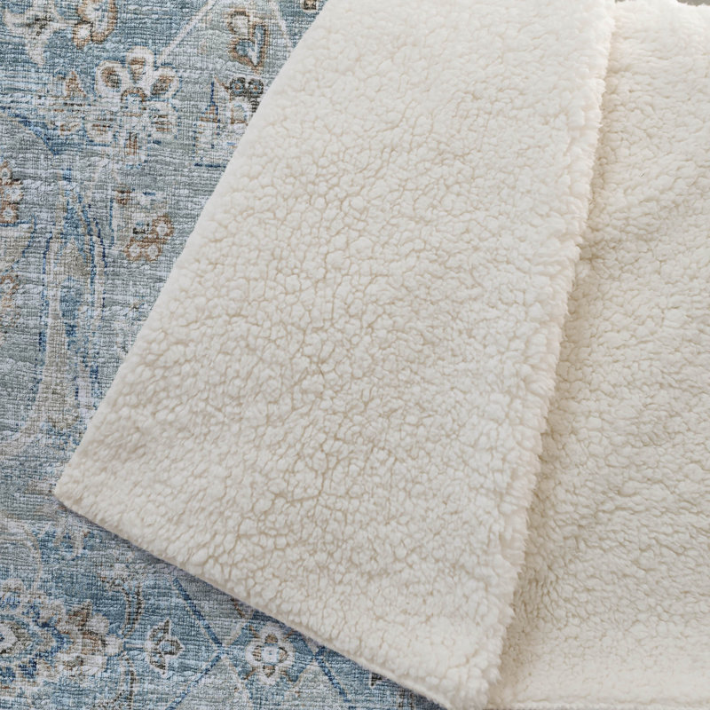 Jeté 50 po x 70 po en microfibre damassé café et sarcelle ivoire