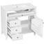 Meuble-lavabo de 36 po avec lavabo, panneau de fibres à densité moyenne moderne et bois d'hévéa avec 3 tiroirs et tablette réglable, meuble-lavabo autoportant pour le rangement et l'organisation de la salle de bain-254210490-254210491-254210492