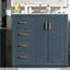 Ensemble de meuble-lavabo 36 po avec lavabo en céramique, armoire de rangement en bois massif, ensemble de meuble-lavabo autoportant avec 3 tiroirs et portes à fermeture douce-121294579