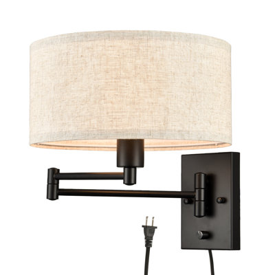 Lampe murale avec bras pivotant noir à 1 lumière Woodhill